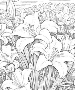Lily Flowers Coloring