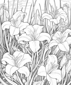 Lily Flowers Coloring
