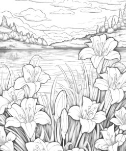 Lily Flowers Coloring