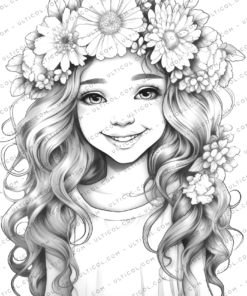 Young Flower Girls Coloring Book