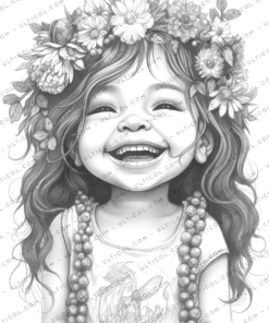 Young Flower Girls Coloring Book