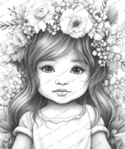 Young Flower Girls Coloring Book