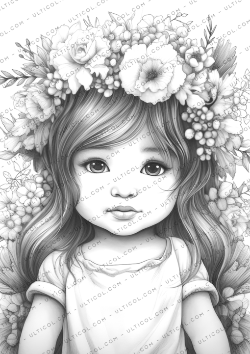 Young Flower Girls Coloring Book