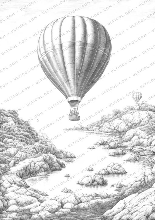 Hot Air Balloon Coloring Pages
