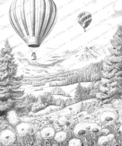 Hot Air Balloon Coloring Pages