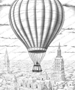 Hot Air Balloon Coloring Pages
