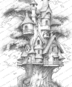 Enchanted Treehouse Coloring Book