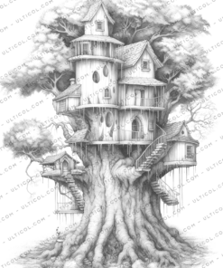 Enchanted Treehouse Coloring Book