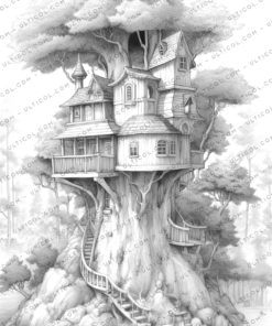 Enchanted Treehouse Coloring Book