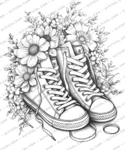 Flower Sneakers Coloring