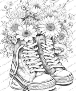 Flower Sneakers Coloring