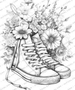Flower Sneakers Coloring