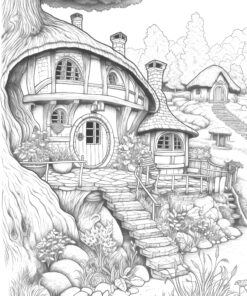 Hobbit Houses Coloring
