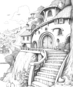 Hobbit Houses Coloring