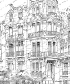French Architecture Coloring