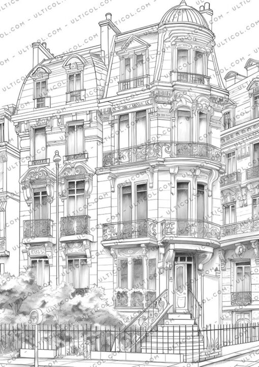French Architecture Coloring