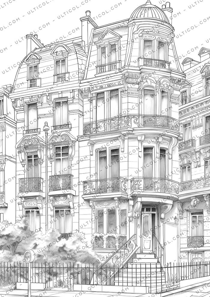 French Architecture Coloring
