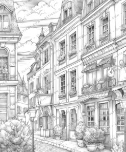 French Architecture Coloring