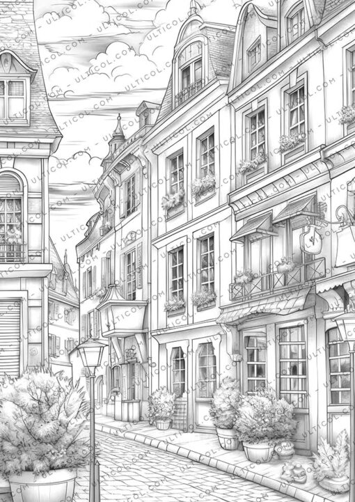 French Architecture Coloring