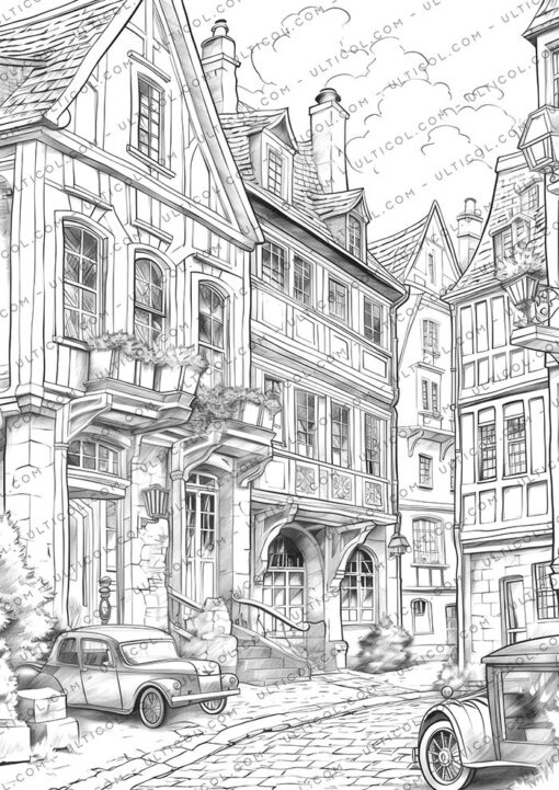 French Architecture Coloring