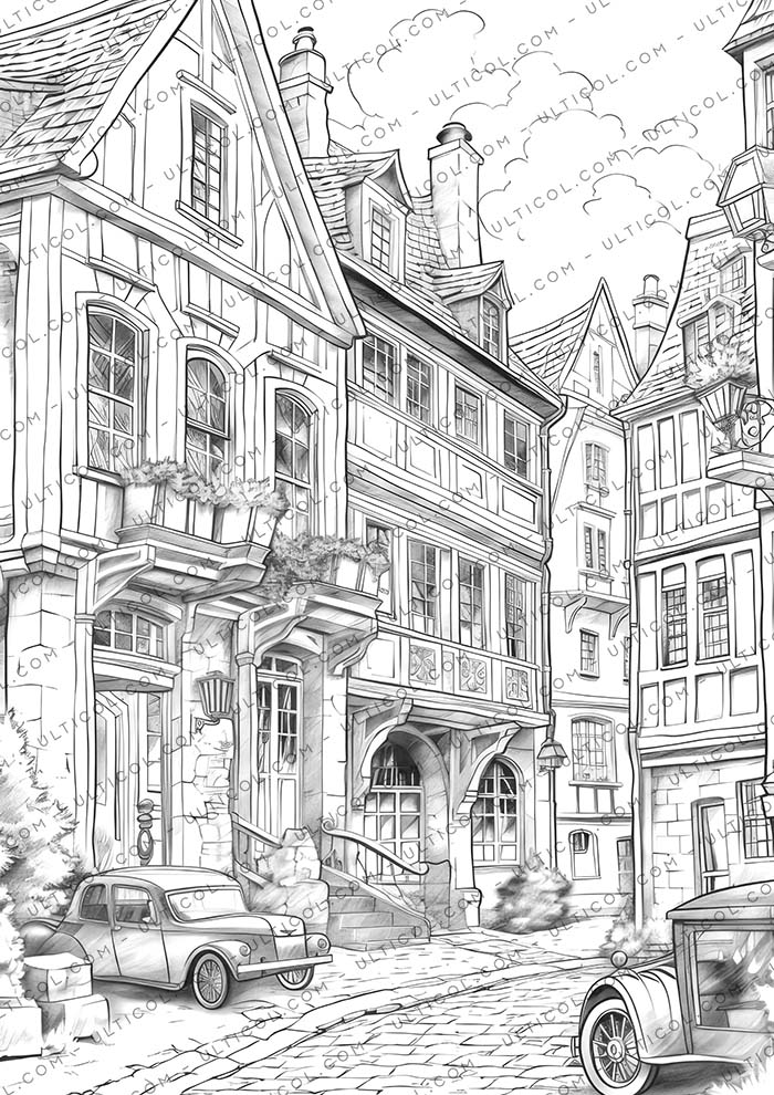 French Architecture Coloring