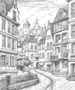 French Architecture Coloring