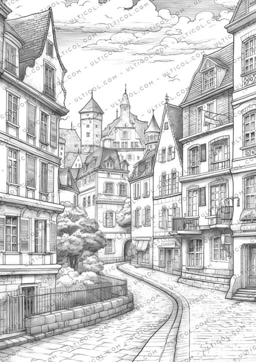 French Architecture Coloring
