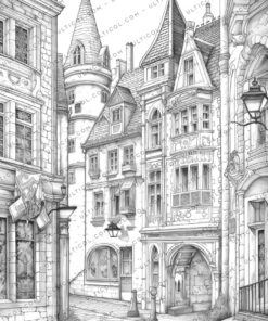 French Architecture Coloring