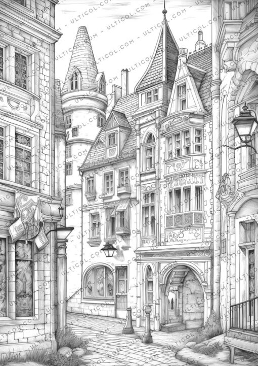 French Architecture Coloring