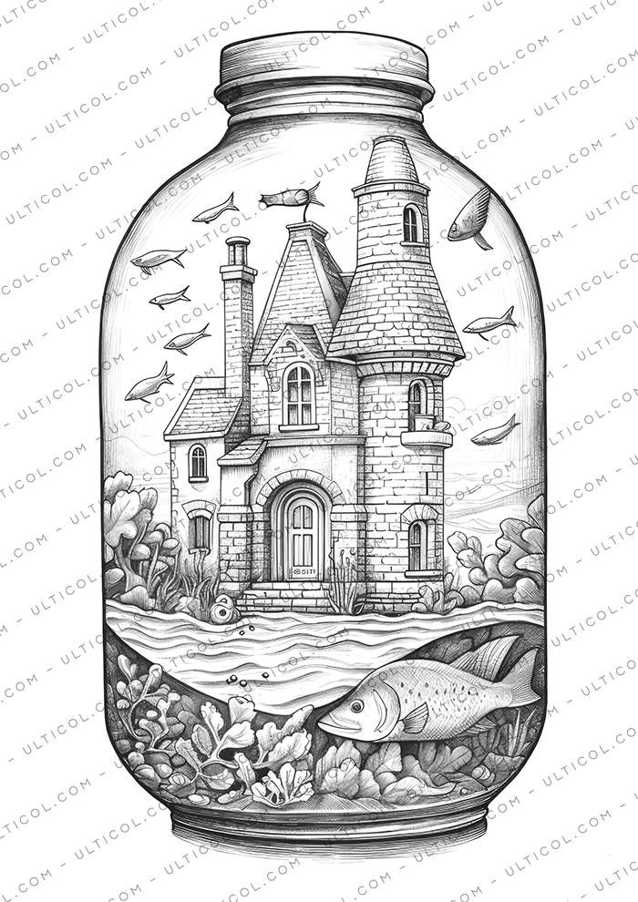 Fishtank House Coloring