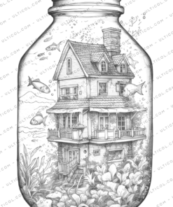 Fishtank House Coloring