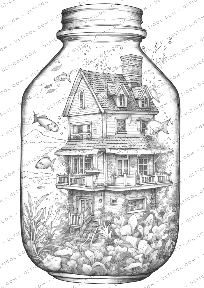 Fishtank House Coloring