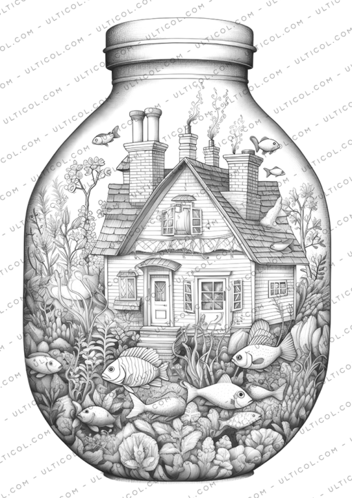 Fishtank House Coloring