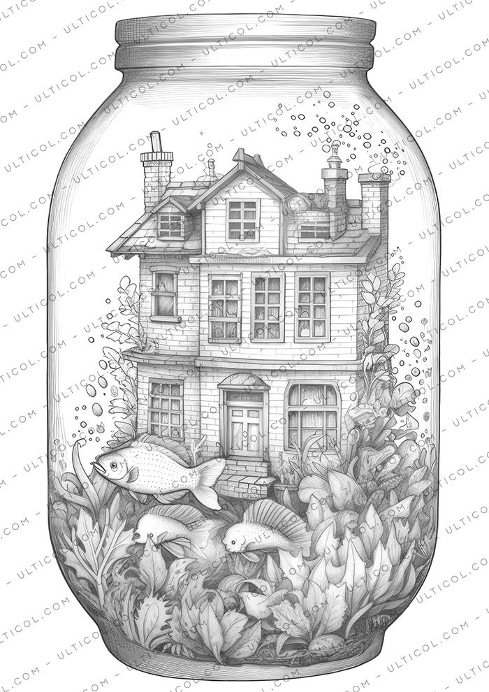 Fishtank House Coloring
