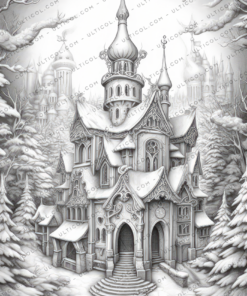 Christmas Scene Coloring Book, Adults & Kids Coloring Pages