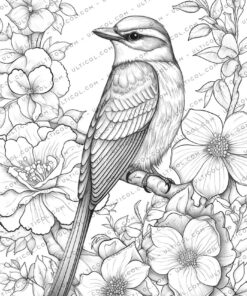 Birds and Flowers Coloring