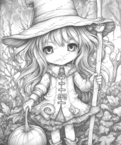 Chibi Witch Coloring Pages