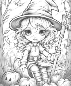 Chibi Witch Coloring Pages