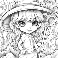 Chibi Witch Coloring Pages