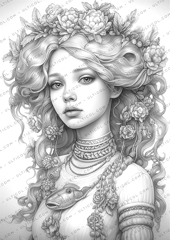 Women of the Zodiac Signs Coloring Book