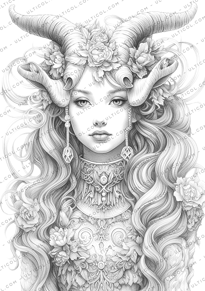 Women of the Zodiac Signs Coloring Book