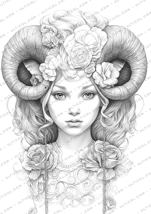 Women of the Zodiac Signs Coloring Book