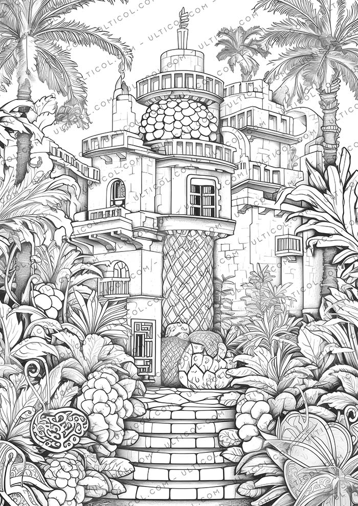 Pineapple Houses Coloring