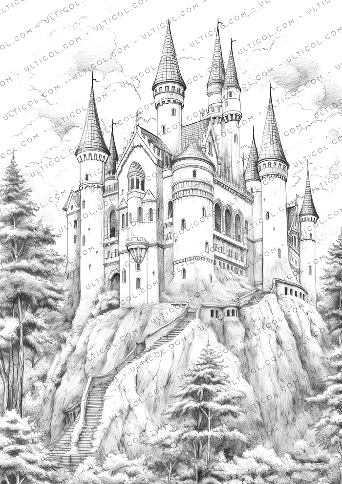 Fantasy Castle Coloring Pages