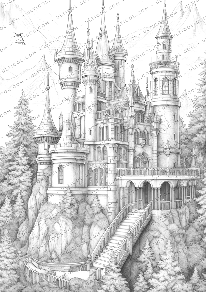 Fantasy Castle Coloring Pages