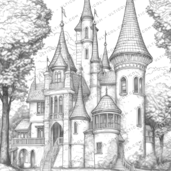 Fantasy Castle Coloring Pages