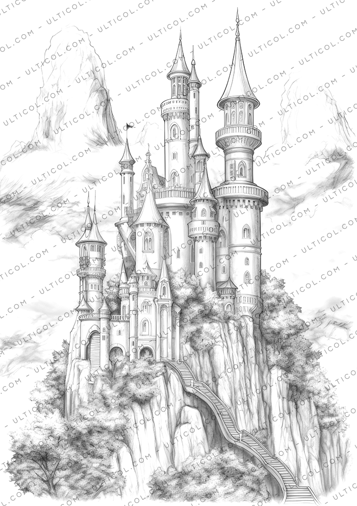 Fantasy Castle Coloring Pages