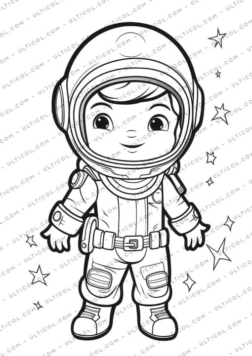 Cute astronaut Coloring
