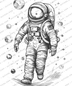 Cute astronaut Coloring