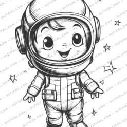 Cute astronaut Coloring